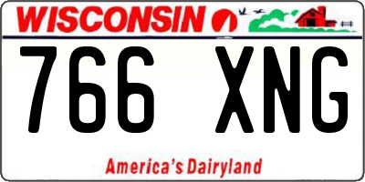 WI license plate 766XNG