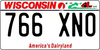 WI license plate 766XNO