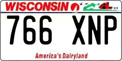 WI license plate 766XNP