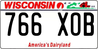 WI license plate 766XOB