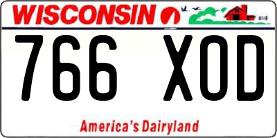 WI license plate 766XOD