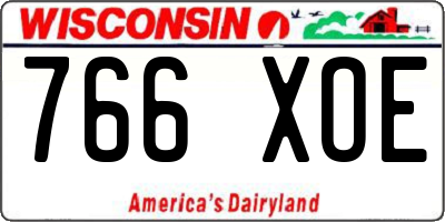 WI license plate 766XOE