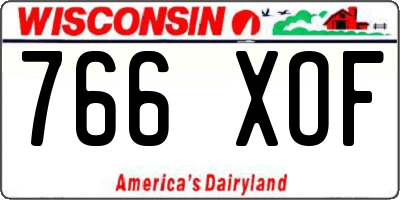 WI license plate 766XOF