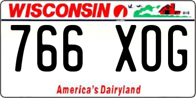 WI license plate 766XOG