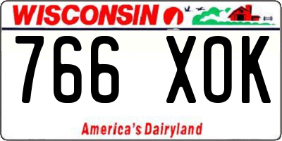WI license plate 766XOK