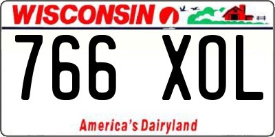 WI license plate 766XOL