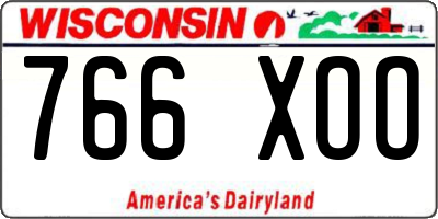 WI license plate 766XOO