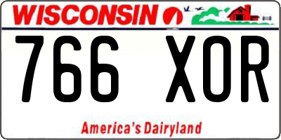 WI license plate 766XOR