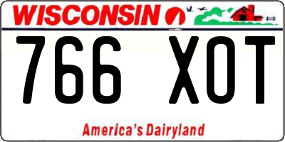 WI license plate 766XOT