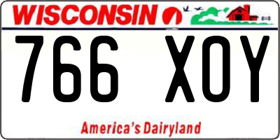 WI license plate 766XOY