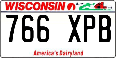 WI license plate 766XPB