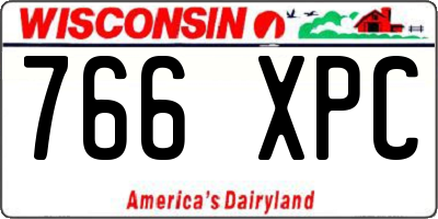 WI license plate 766XPC