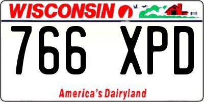 WI license plate 766XPD