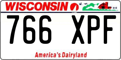 WI license plate 766XPF