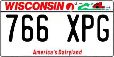 WI license plate 766XPG