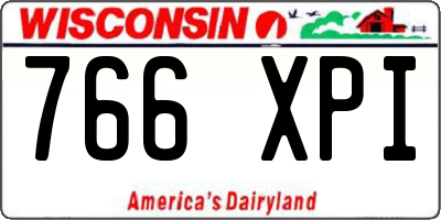 WI license plate 766XPI