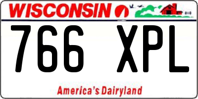 WI license plate 766XPL