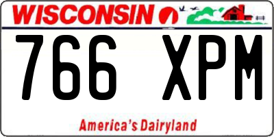WI license plate 766XPM