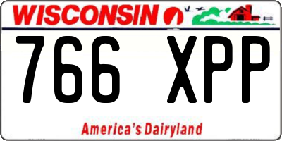 WI license plate 766XPP
