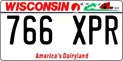 WI license plate 766XPR