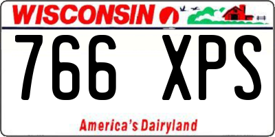 WI license plate 766XPS