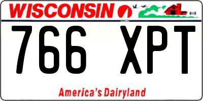 WI license plate 766XPT