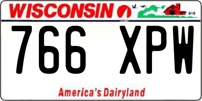 WI license plate 766XPW