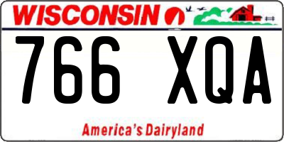 WI license plate 766XQA