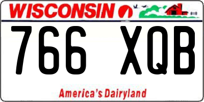 WI license plate 766XQB