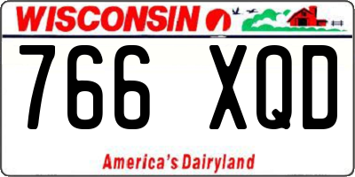 WI license plate 766XQD