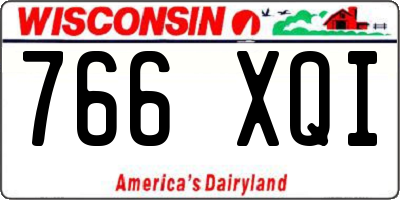 WI license plate 766XQI