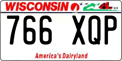 WI license plate 766XQP