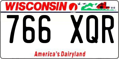 WI license plate 766XQR