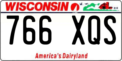 WI license plate 766XQS