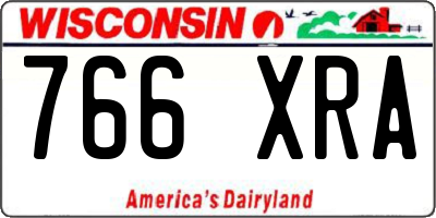 WI license plate 766XRA