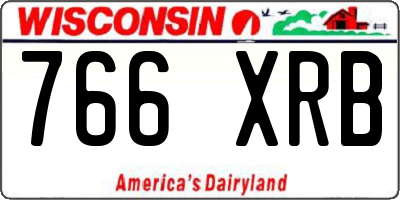 WI license plate 766XRB