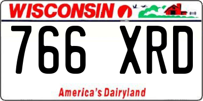 WI license plate 766XRD