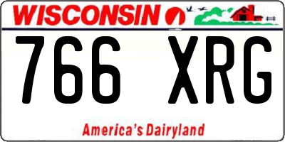 WI license plate 766XRG