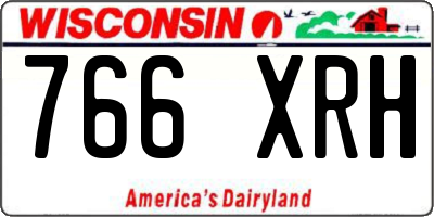 WI license plate 766XRH
