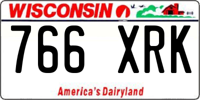 WI license plate 766XRK