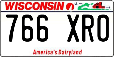 WI license plate 766XRO