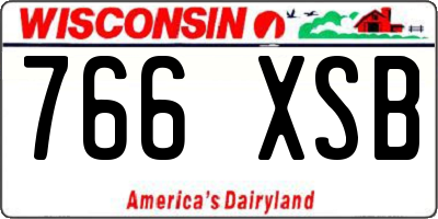 WI license plate 766XSB