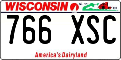 WI license plate 766XSC