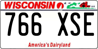 WI license plate 766XSE