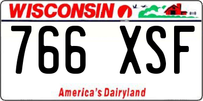 WI license plate 766XSF