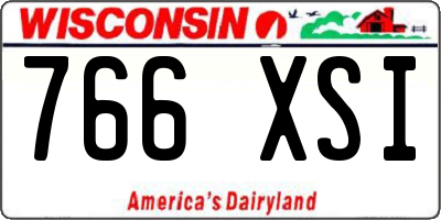 WI license plate 766XSI