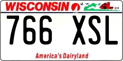 WI license plate 766XSL