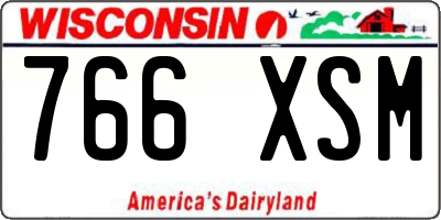 WI license plate 766XSM
