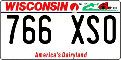 WI license plate 766XSO