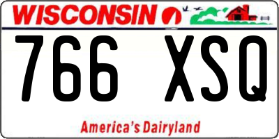 WI license plate 766XSQ
